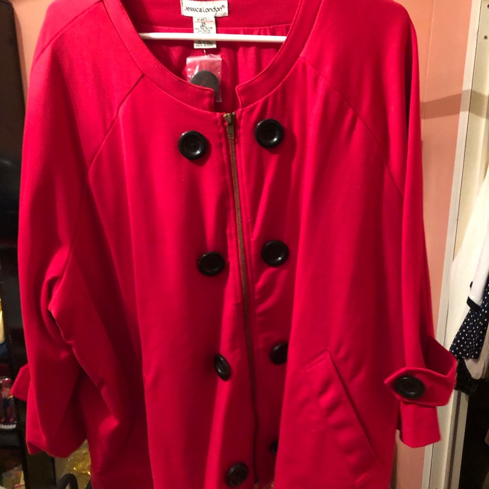 Red Jessica London jacket NWT 2xl